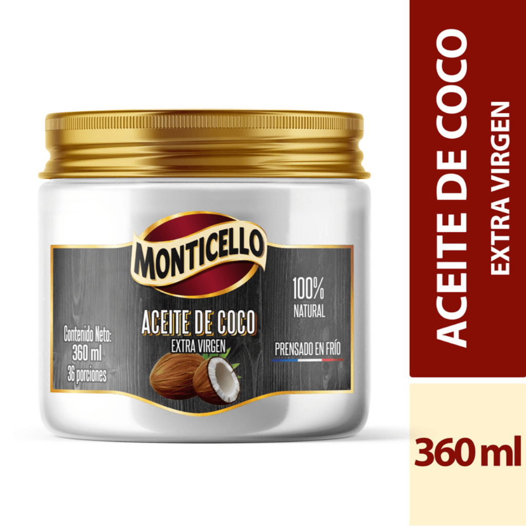 Aceite De Coco Virgen 360 ml Monticello