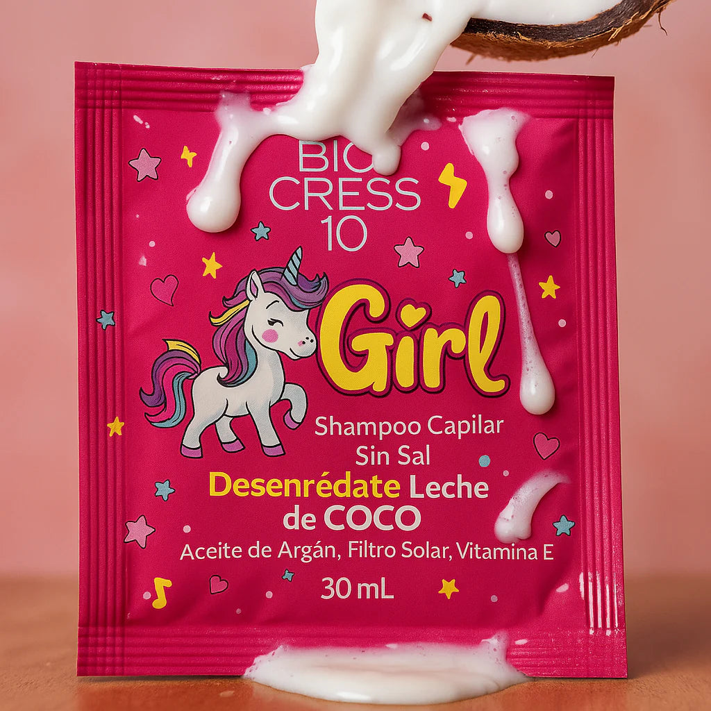 Shampoo Coco Girl Hidratante Niñas Sobre 30ml Biocress