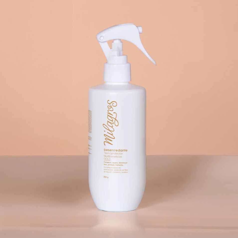 Desenredante Termoprotector Multibeneficios Gold Milagros 250 Ml