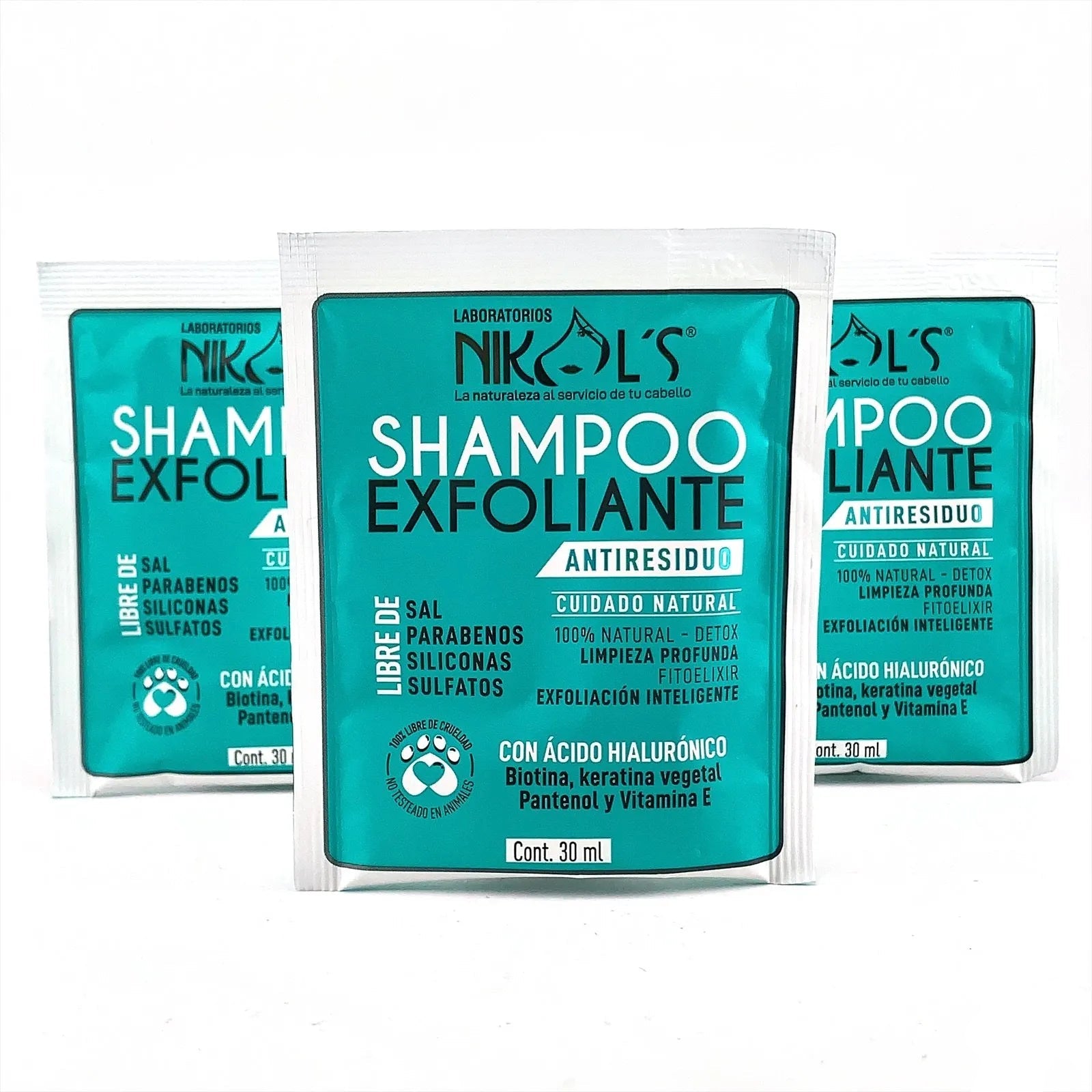 Shampoo Exfoliante Ácido Hialurónico Sobre 30ml Nikols