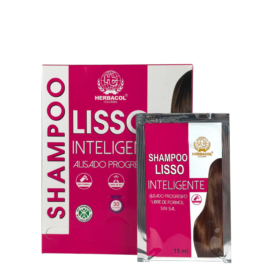 Shampoo Liso Inteligente Caja 30 Sobres 15ml Herbacol