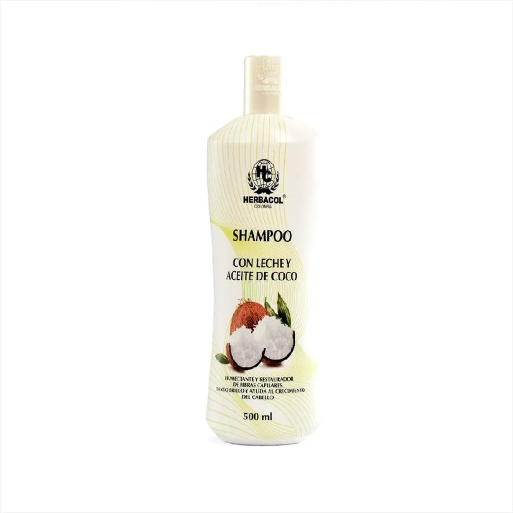 Shampoo Leche y Aceite de Coco Nutritivo 500ml Herbacol