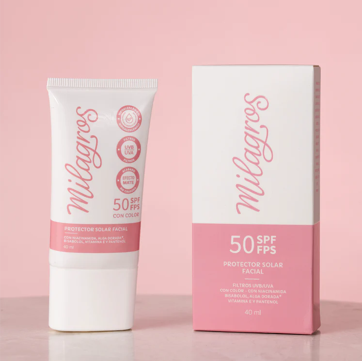 Protector Solar Facial con Color FPS50 Milagros 40Ml