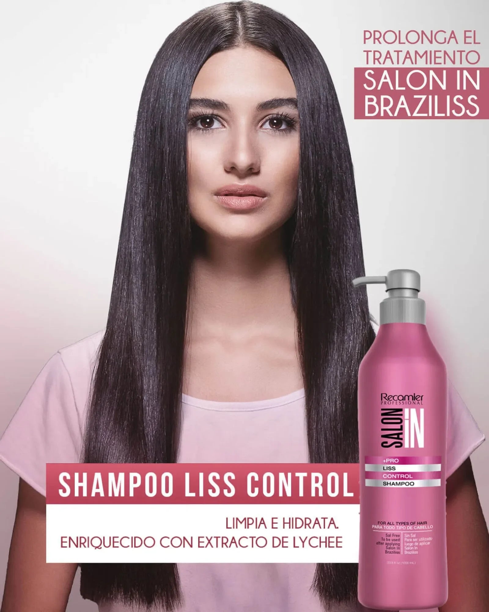 Shampoo Liss Control Recamier Rosado X 1000