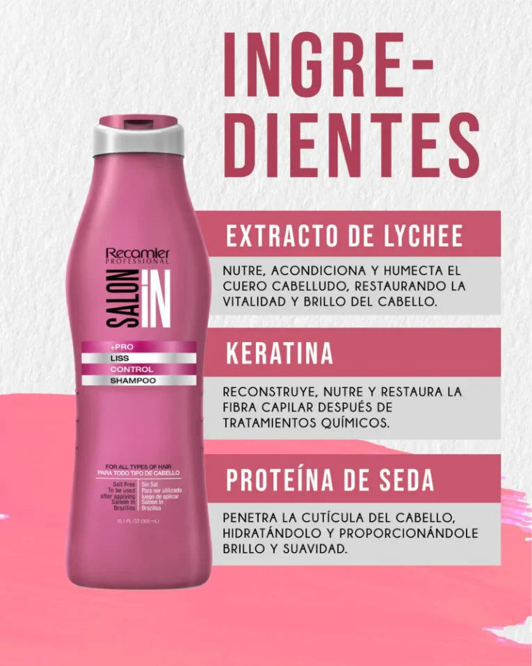 Shampoo Liss Control Recamier Rosado X 300