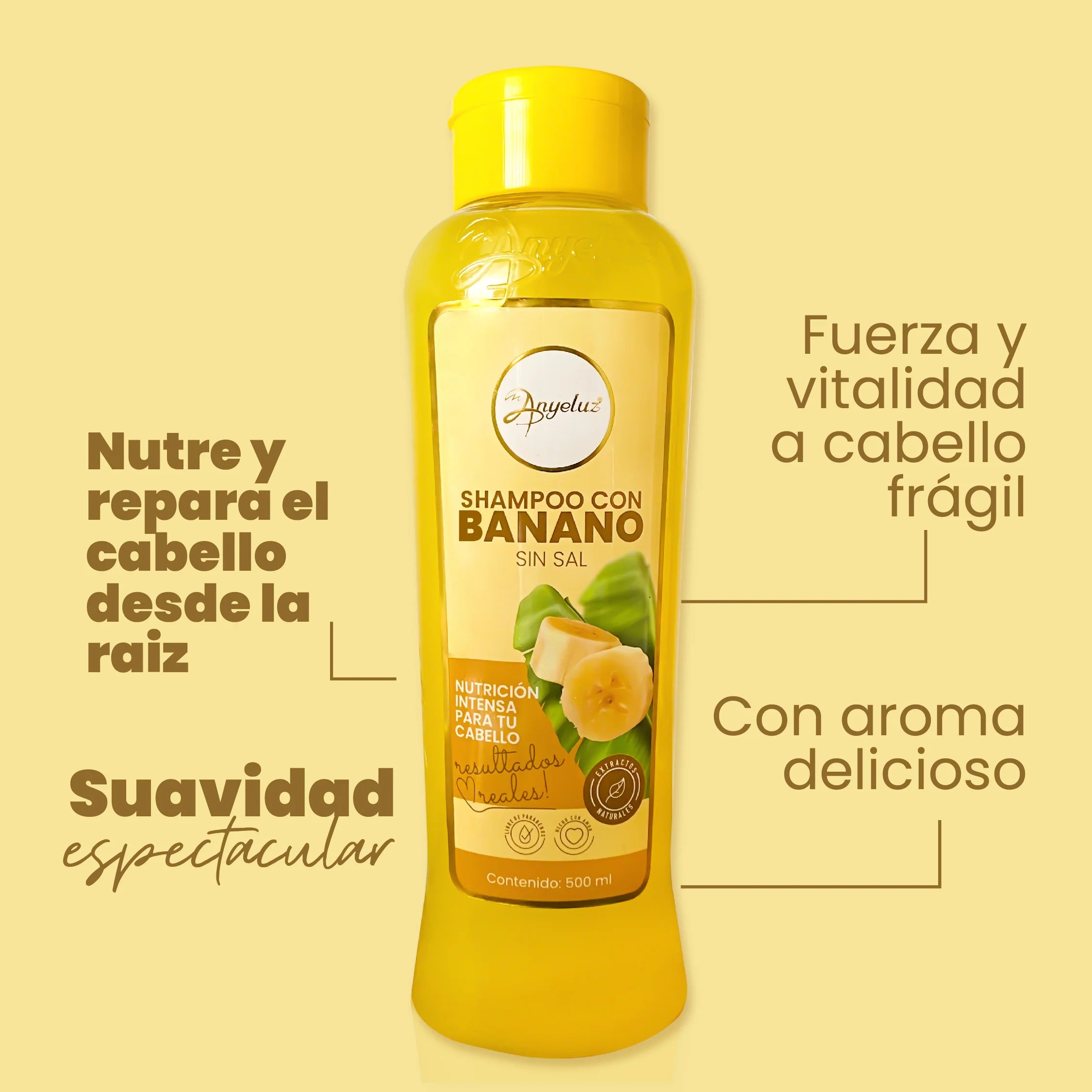Shampoo Nutritivo de Banano Anyeluz 500 ml