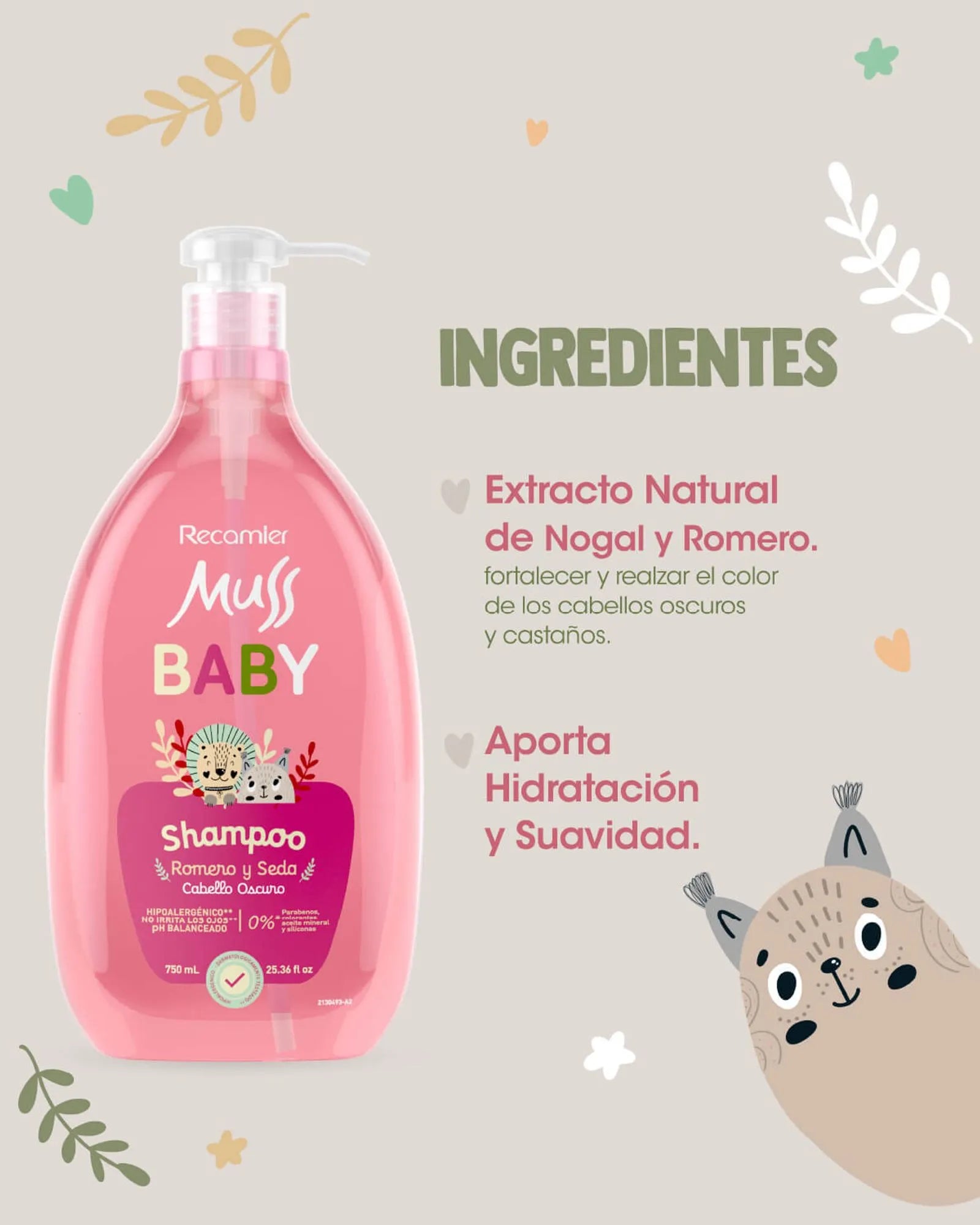 Shampoo Romero Y Seda Baby X750Ml Recamier Muss